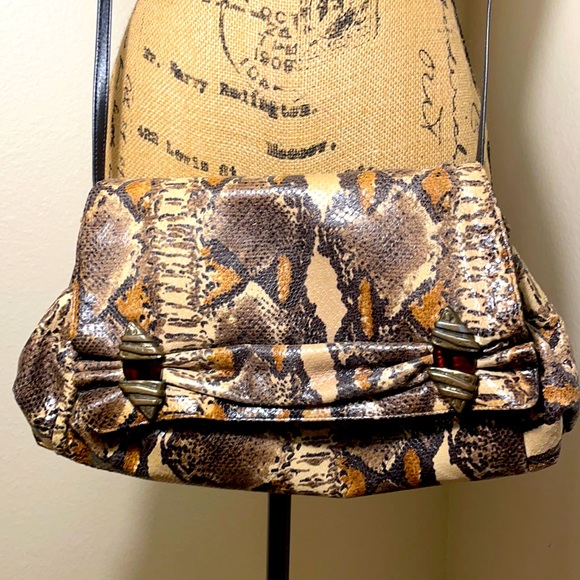 Sharif Genuine Vintage Genuine Python Snakeskin Clutch and Crossbody Handbag - Picture 4 of 17